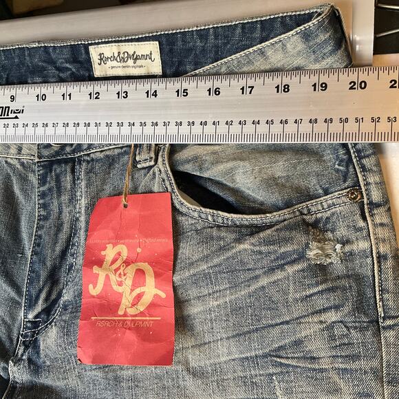 Rsrch & DVlpmnt Men Jeans size 38 x 32 Blue & White Mid Rise Straight Fit NWT - Picture 2 of 12